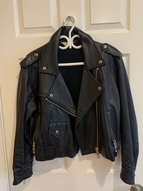 Vintage leather moto jacket